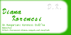 diana korencsi business card